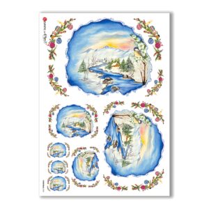 CHRISTMAS-0103. Carta di riso Natale per decoupage.