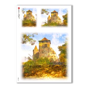 VIEWS-0027. Carta di riso paesaggi per decoupage.