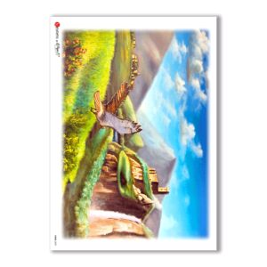 VIEWS-0029. Carta di riso paesaggi per decoupage.