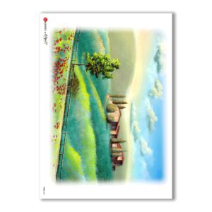 VIEWS-0031. Carta di Riso paesaggi per decoupage