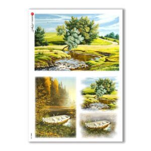 VIEWS-0038. Carta di Riso paesaggi per decoupage