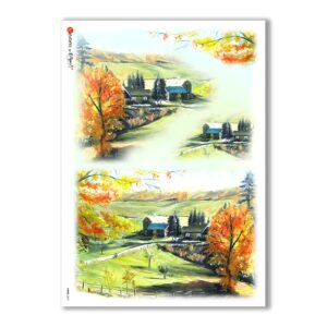 VIEWS-0041. Carta di Riso paesaggi per decoupage