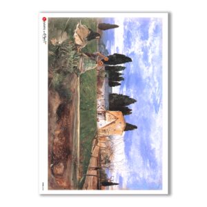 VIEWS-0048. Carta di Riso paesaggi per decoupage
