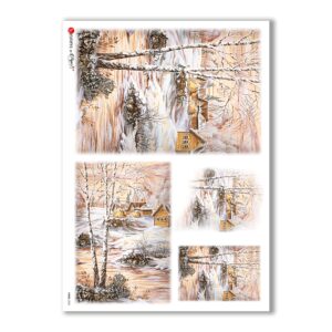 VIEWS-0055. Carta di Riso paesaggi per decoupage