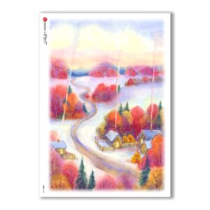 VIEWS-0056. Carta di Riso paesaggi per decoupage