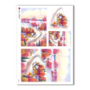 VIEWS-0057. Carta di Riso paesaggi per decoupage