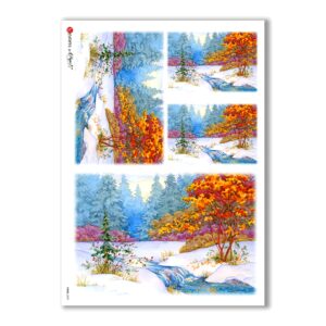 VIEWS-0059. Carta di Riso paesaggi per decoupage