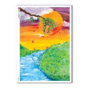VIEWS-0060. Carta di Riso paesaggi per decoupage