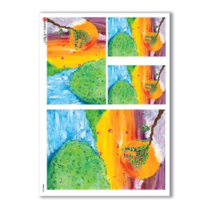 VIEWS-0062. Carta di Riso paesaggi per decoupage