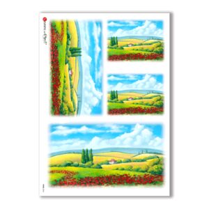 VIEWS-0064. Carta di Riso paesaggi per decoupage