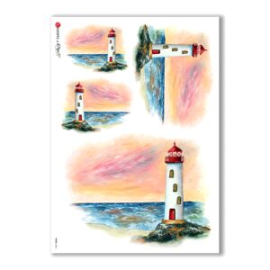 VIEWS-0065. Carta di Riso paesaggi per decoupage