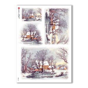 VIEWS-0067. Carta di Riso paesaggi per decoupage