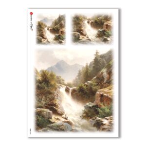 VIEWS-0068. Carta di Riso paesaggi per decoupage