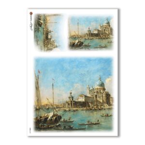 VIEWS-0069. Carta di Riso paesaggi per decoupage