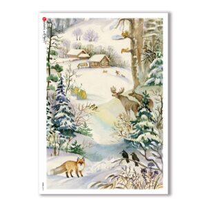 VIEWS-0074. Carta di Riso paesaggi per decoupage