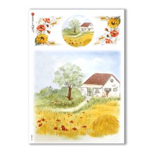 VIEWS-0082. Carta di Riso paesaggi per decoupage