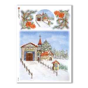 VIEWS-0084. Carta di Riso paesaggi per decoupage