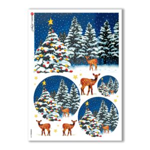 CHRISTMAS-0109. Carta di riso Natale per decoupage.