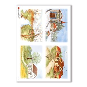 VIEWS-0085. Carta di Riso paesaggi per decoupage