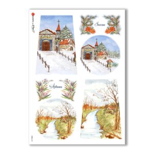 VIEWS-0087. Carta di Riso paesaggi per decoupage