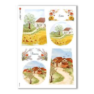 VIEWS-0088. Carta di Riso paesaggi per decoupage