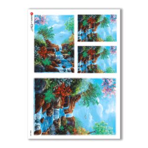 VIEWS-0089. Carta di Riso paesaggi per decoupage