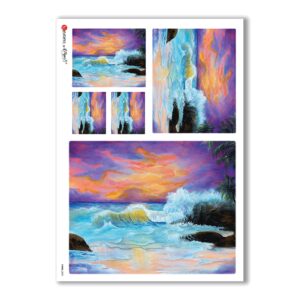 VIEWS-0092. Carta di Riso paesaggi per decoupage