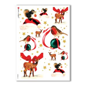 CHRISTMAS-0110. Carta di riso Natale per decoupage.