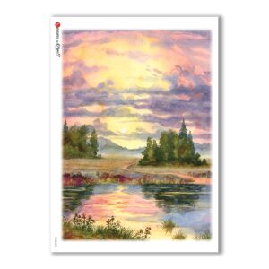 VIEWS-0095. Carta di Riso paesaggi per decoupage