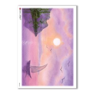 VIEWS-0096. Carta di Riso paesaggi per decoupage
