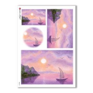 VIEWS-0097. Carta di Riso paesaggi per decoupage