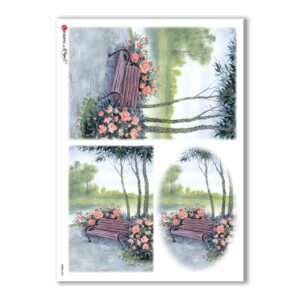 VIEWS-0099. Carta di Riso paesaggi per decoupage
