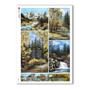 VIEWS-0102. Carta di Riso paesaggi per decoupage