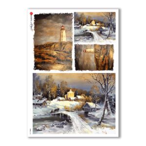 VIEWS-0105. Carta di Riso paesaggi per decoupage