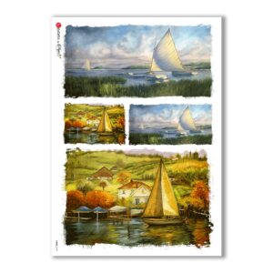 VIEWS-0109. Carta di Riso paesaggi per decoupage