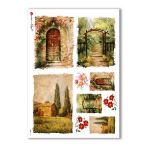 VIEWS-0111. Carta di Riso paesaggi per decoupage