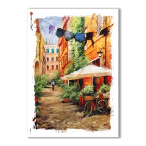 VIEWS-0112. Carta di Riso paesaggi per decoupage
