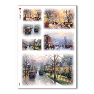 VIEWS-0116. Carta di Riso paesaggi per decoupage