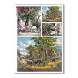 VIEWS-0117. Carta di Riso paesaggi per decoupage