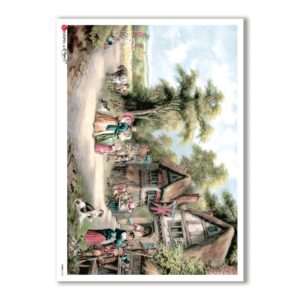 VIEWS-0120. Carta di Riso paesaggi per decoupage