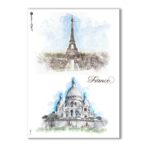 VIEWS-0121. Carta di Riso paesaggi per decoupage