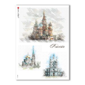 VIEWS-0122. Carta di Riso paesaggi per decoupage