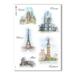 VIEWS-0123. Carta di Riso paesaggi per decoupage