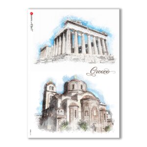 VIEWS-0124. Carta di Riso paesaggi per decoupage