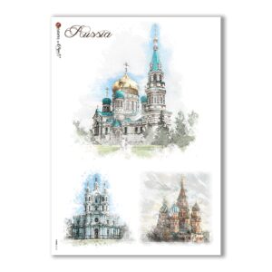 VIEWS-0126. Carta di Riso paesaggi per decoupage