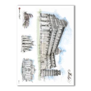 VIEWS-0127. Carta di Riso paesaggi per decoupage