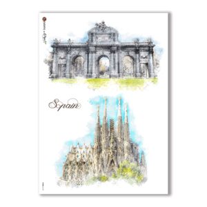 VIEWS-0129. Carta di Riso paesaggi per decoupage