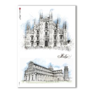 VIEWS-0131. Carta di Riso paesaggi per decoupage