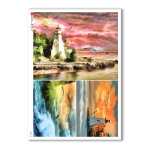 VIEWS-0133. Carta di Riso paesaggi per decoupage