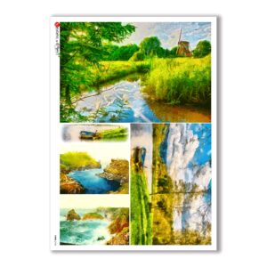 VIEWS-0134. Carta di Riso paesaggi per decoupage